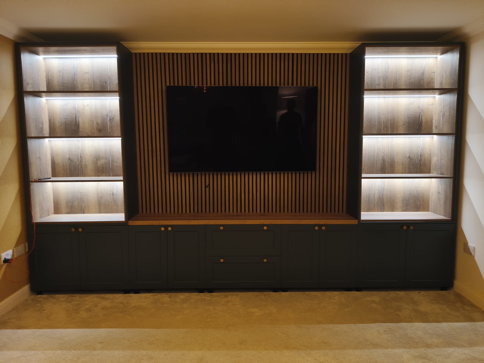 Media Wall with Lit Shelving in Carlisle after image 2